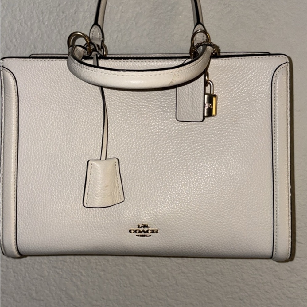 Coach Cream Leather Satchel